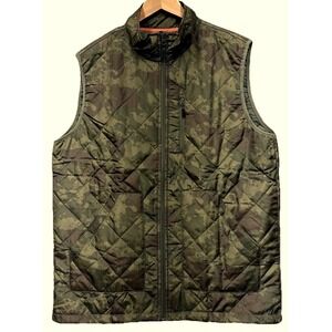 Urban Renewal Mens Camouflage Vest Size L/XL Green Upcycled Fabrics Lined New